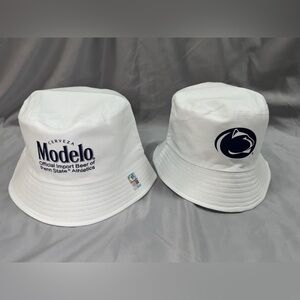 NEW Set Of 2 Modelo Cerveza Penn State Nittany Lions White Bucket Hat RARE